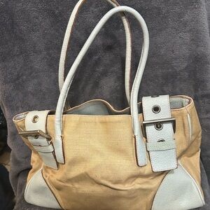 Prada Tan and Cream Shoulder Bag